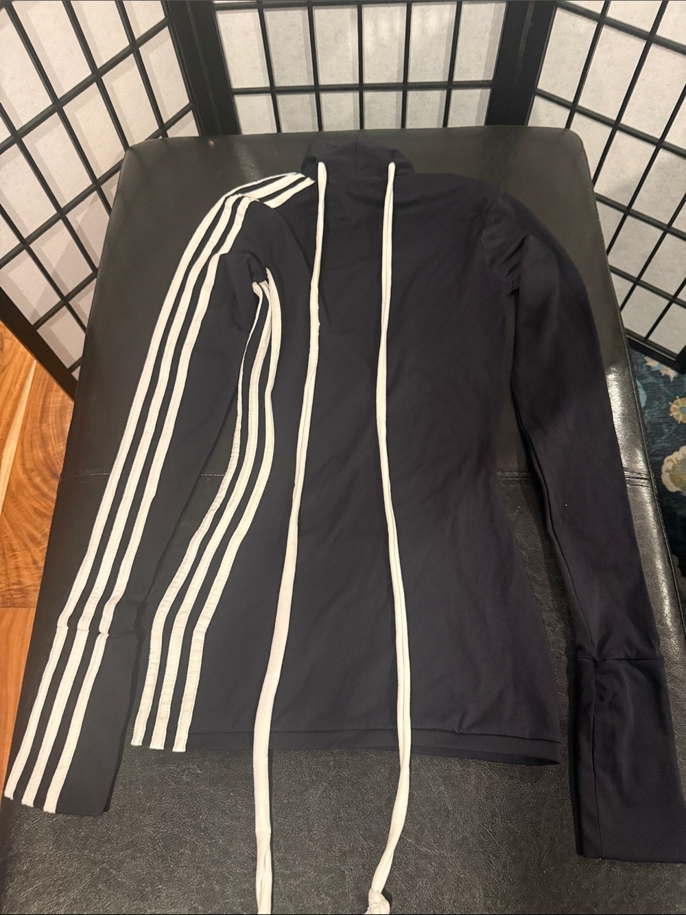 Black Long-Sleeve White Stripes
